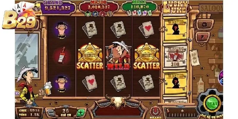 Cơ hội nhận thưởng giá trị lớn tại quay hũ Lucky Luke